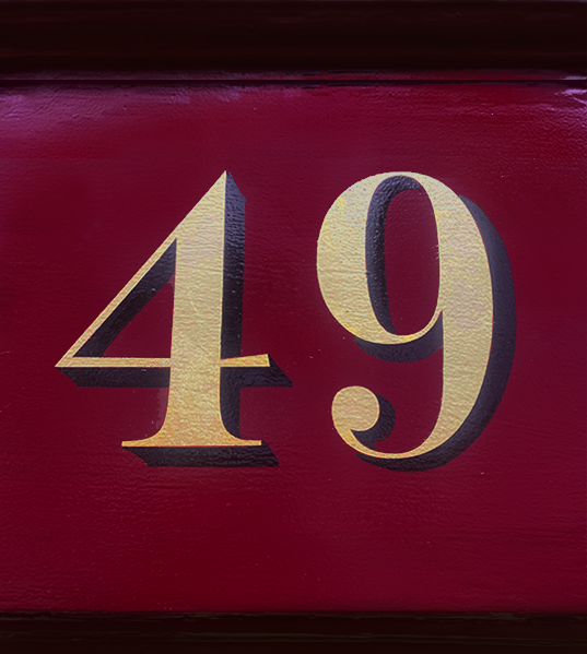 Painted House Numbers in Gold Leaf