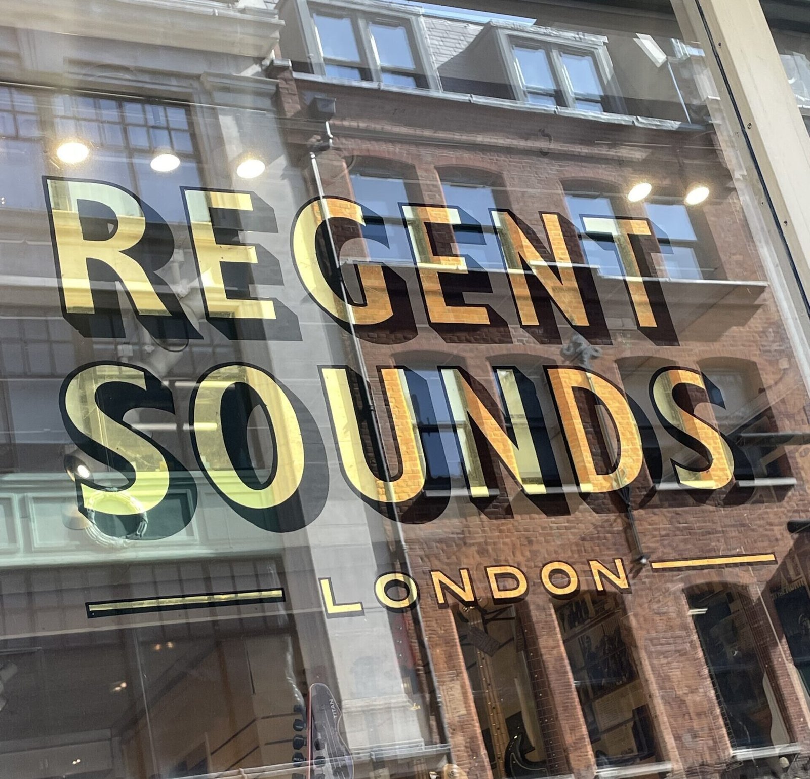 Regent sounds glass gilding brand ID by NGS London sign writers.