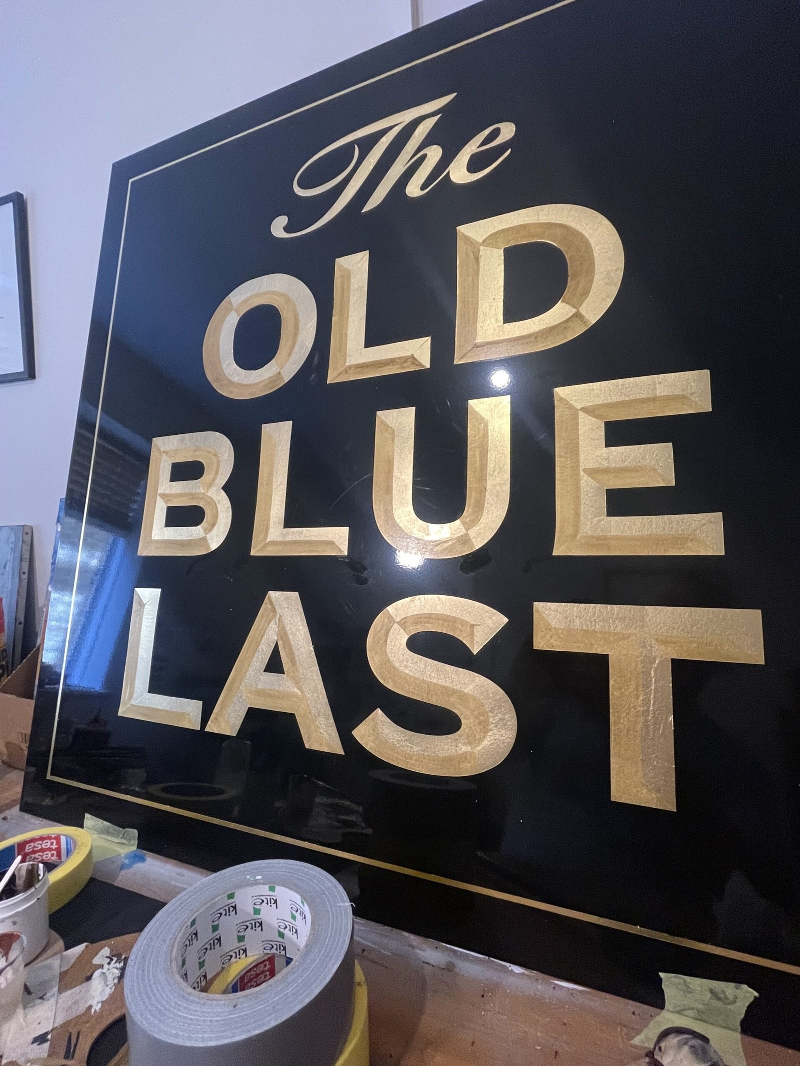 Old Blue Last Sign Restoration, NGS sign Writers London