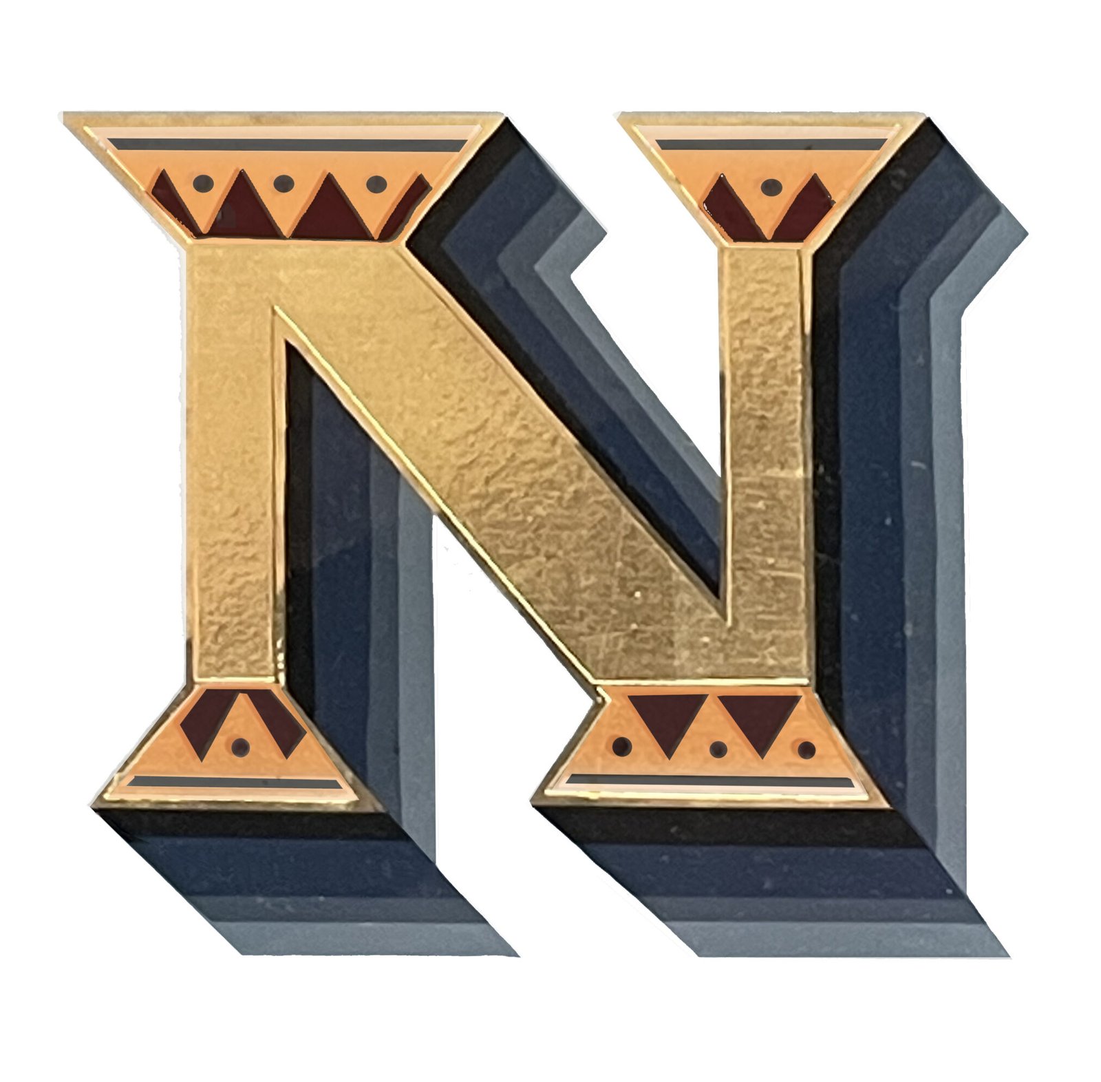 Decorative gold-framed letter NGS NIck Garrett Signwriter