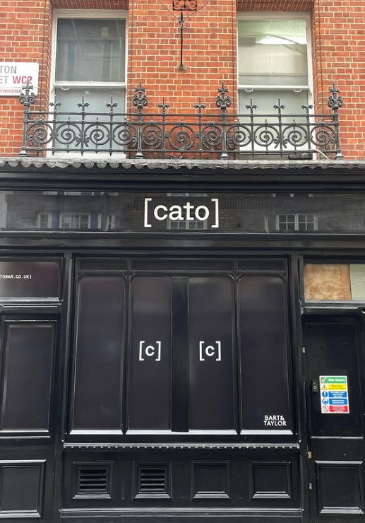image | NGS Sign lettering & writing. Cato bar London's west end painted by NGS sign writers