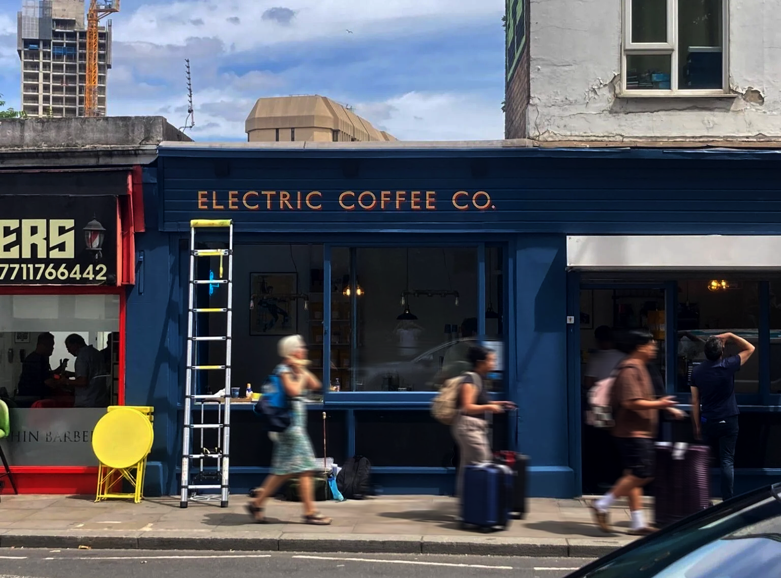 Johnston type by NGS London signwriters | NGS Sign lettering & writing. 'Electric Coffee Co.' Johnston type by NGS London signwriters