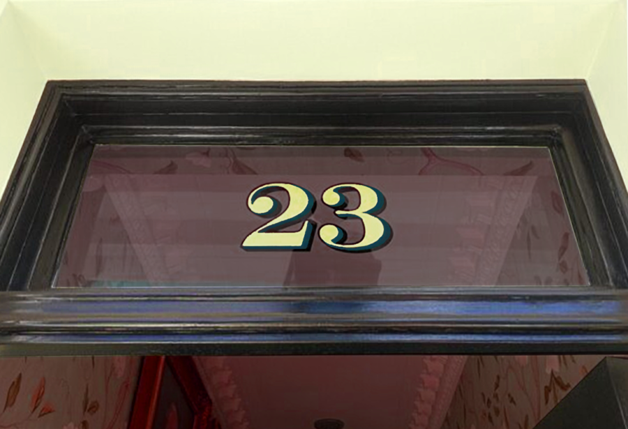 numeral Gold leaf house fanlight by NGS London