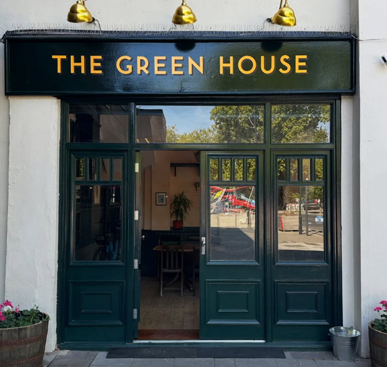 Sign painted for the Pub The Green House N15 by NGS sign writers London