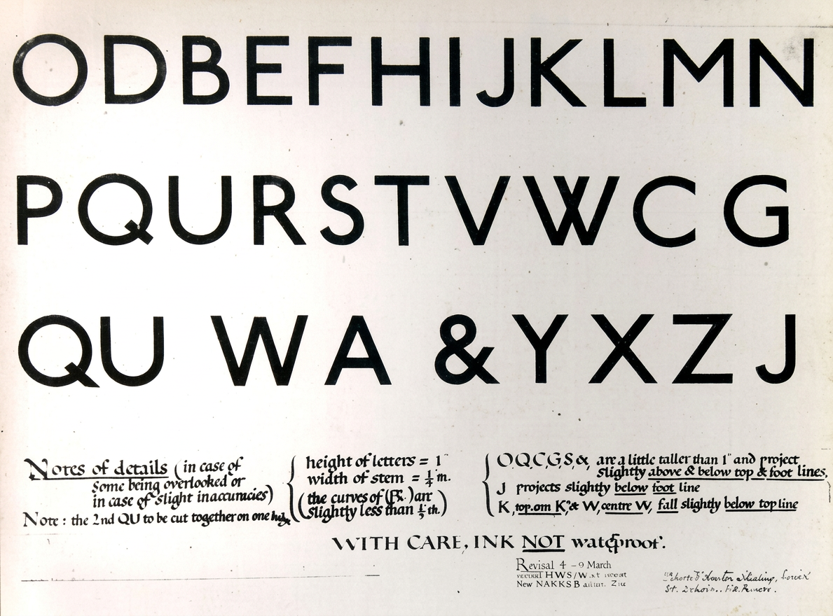 Johnston typeface NGS of London