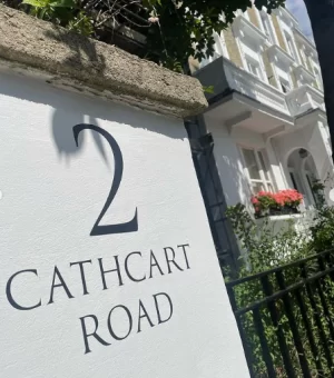 House numbers painted by hand, Titles, names, painted in London, Hand crafted Traditional Numbering.